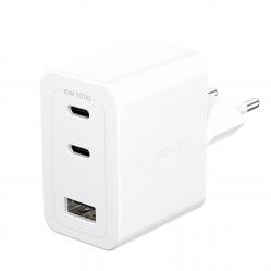 EMPOWER - 70W Multiple Charger 2x USB-C+USB-A EU, Silver White - Electronics