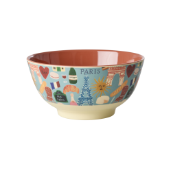 Rice - Melamine Bowl with Paris Mon Amour Print - Burnt Orange - Medium - 700 ml - Baby and Children