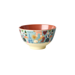 Rice - Melamine Bowl with Paris Mon Amour Print - Burnt Orange - Small - 300 ml - Baby and Children