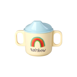 Rice - Melamine 2 Handle Baby Cup with ABC Print - Blue - 250 ml - Baby and Children