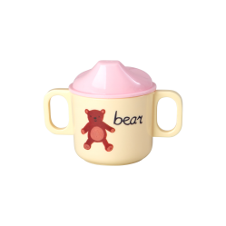Rice - Melamine 2 Handle Baby Cup with ABCPrint - Pink - 250 ml - Baby and Children
