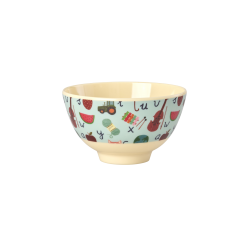 Rice - Melamine Bowl with Blue ABC Print - Blue - Small - 300 ml - Baby and Children