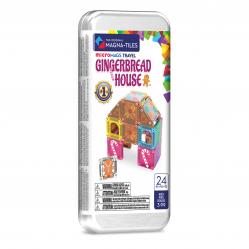 Magna Tiles - microMAGS Gingerbread House 24-Piece Travel Set (90492) - Toys