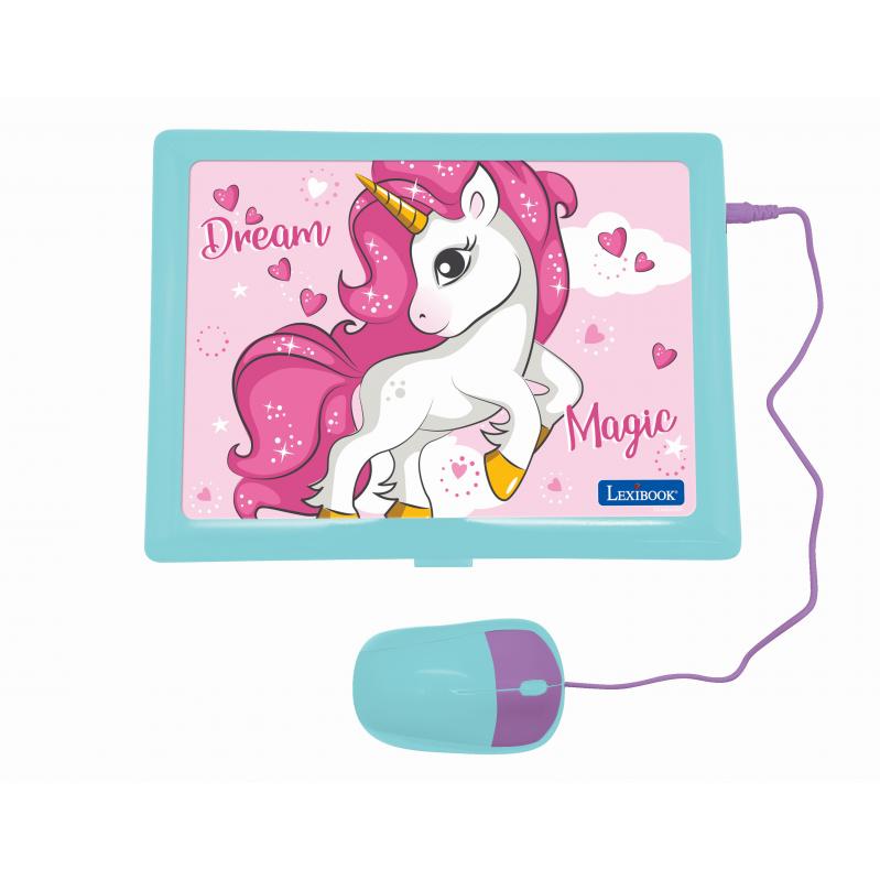 Lexibook - Unicorn Bilingual Educational Laptop with 164 activities (EN/FR) (JC601UNIi1) - Toys