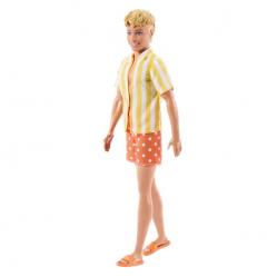 Barbie - Fashionista Ken Doll - Yellow And White Striped Shirt (JJN66) - Toys