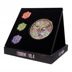 Envil - Resident Evil 4 Limited Edition Church Puzzle Medallion Set - Three smaller medallions: 38mm diameter each, One larger medallion: 85mm diameter, Total height: 18cm - Fan Shop and Merchandise