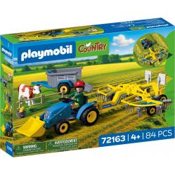 PLAYMOBIL - Small Tractor with Hay Swather (72163) - Toys