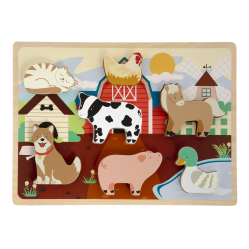 Moxy - 3D Wooden Puzzle, 7 pcs - Farm - Toys