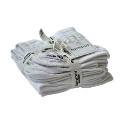 Mininor – Organic Wash Cloth – White – 6 pcs - Baby and Children