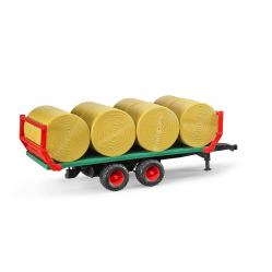 Bruder - Bale Transport Trailer with 8 round bales 02220 - Toys