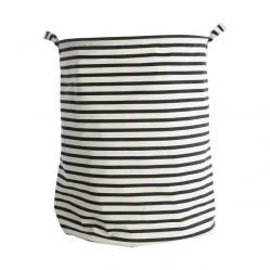 House Doctor - Stripes Laundry Bag Stripes - H50 cm - Black/White - Home and Kitchen