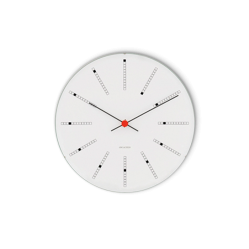 Arne Jacobsen - Bankers Wall Clock - Ø29 cm - White - Home and Kitchen