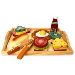 Magni - Wooden Breakfasttray w-Accessories (1720) - Toys