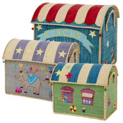 Rice - Large Set of 3 Toy Baskets - Circus Theme - Baby and Children