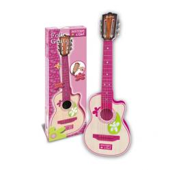 ​Bontempi - Pink Wooden Guitar with 6 strings, 70 cm (207071) - Toys