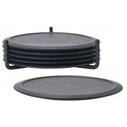 Zone Denmark - Glass Trivets w. Holder - Black (330303) - Home and Kitchen