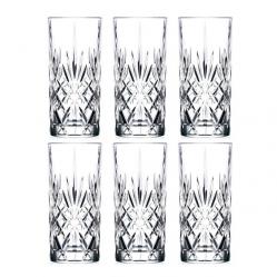 Lyngby Glas - Lyngby Krystal Melodia Highball 36 cl - Set of 6 916105 - Home and Kitchen