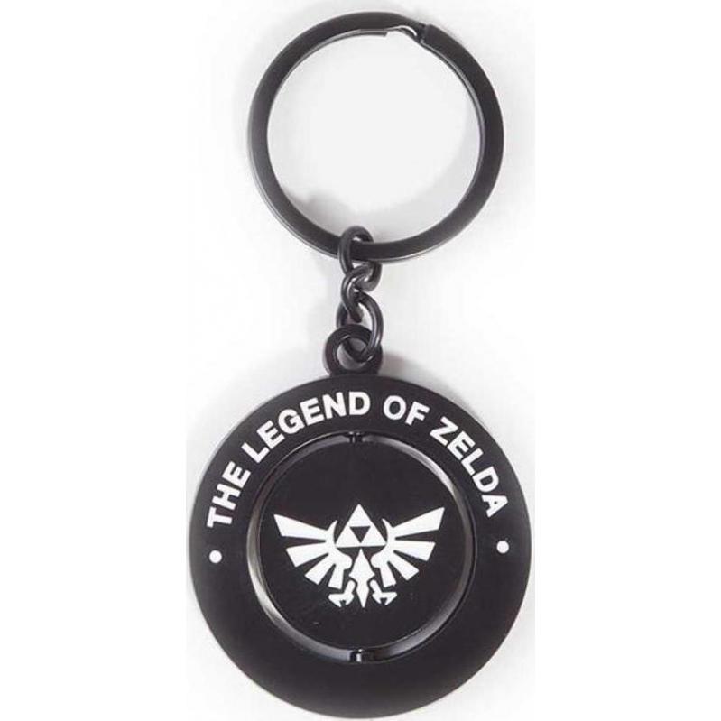 Difuzed Zelda - Black and White Metal Spinner Keychain (KE225278ZEL)