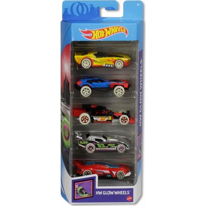 Mattel Hot Wheels - HW Glow Wheels (Set Of 5) (GHP65)