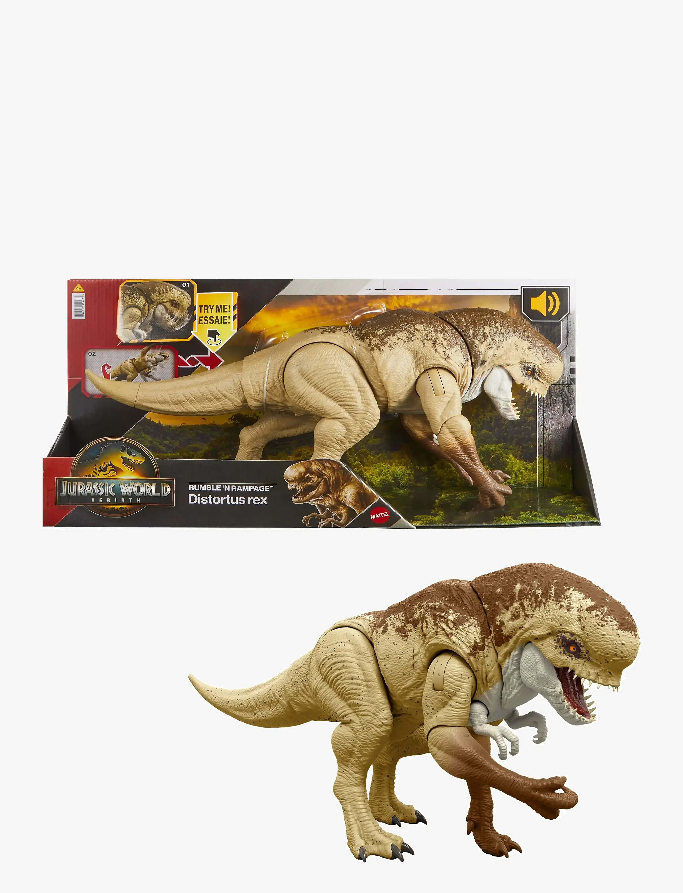 Jurassic World -   Rebirth Distortus Rex Action Figure Rumble N Rampage Dinosaur - Toys